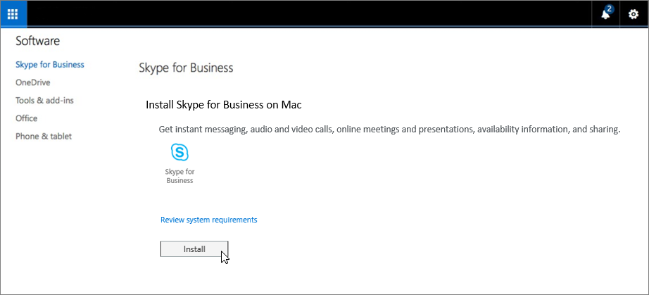 office 365 install skype for business mac